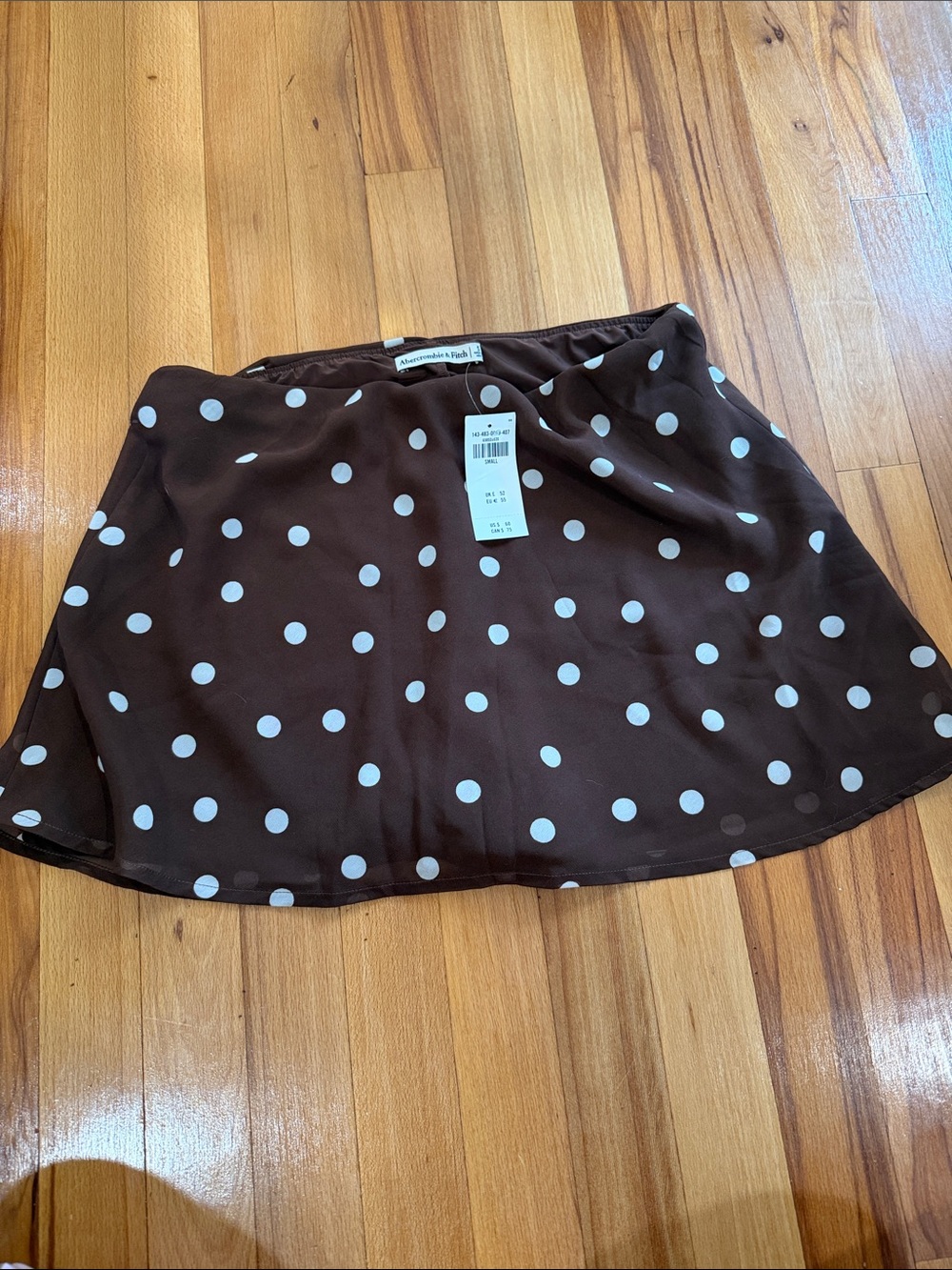 Abercrombie and Fitch Brown Polka Dot Circle Skirt